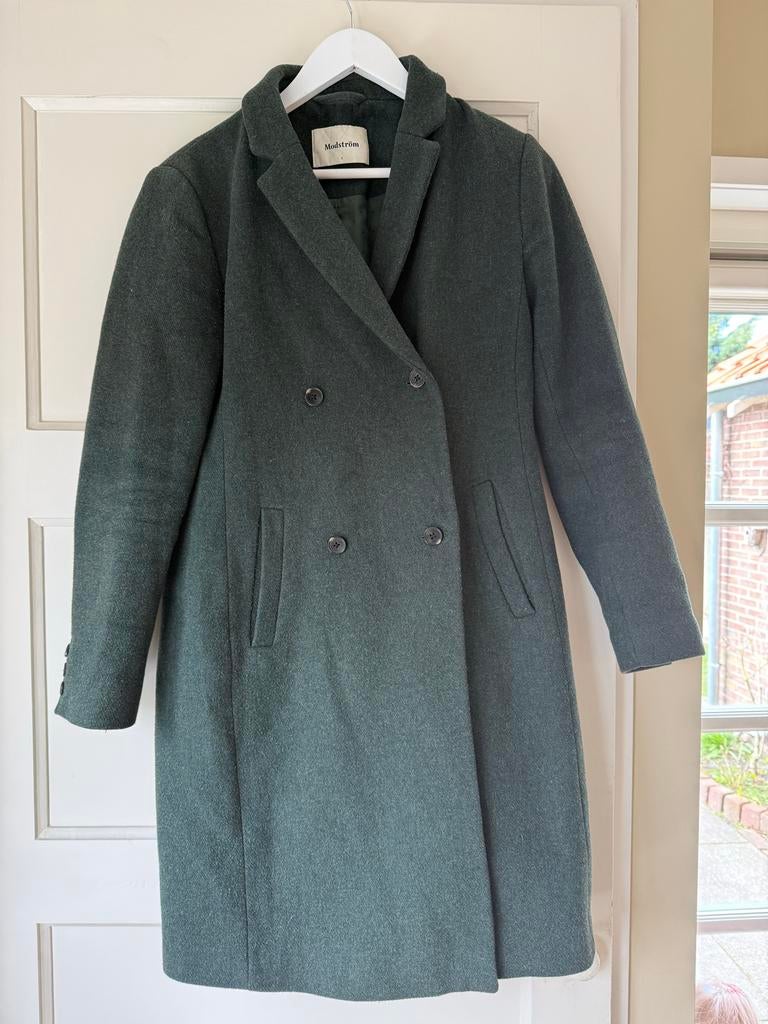Mooie donkergroene jas Modstrom, Kleding | Dames, Ophalen of Verzenden, Gedragen, Maat 36 (S), Groen