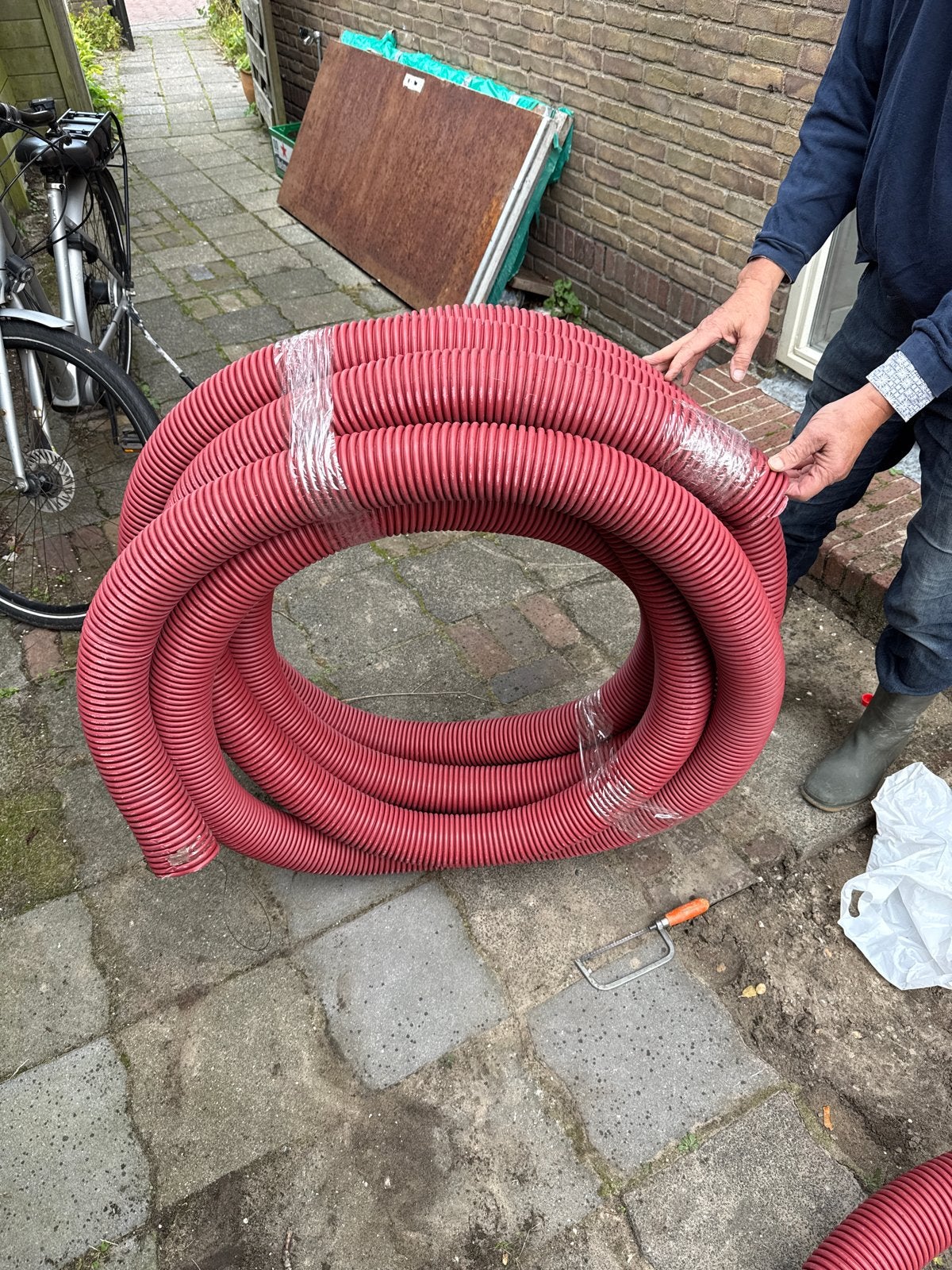 15 meter Mantelbuis R90 met trekdraad, Ophalen, Nieuw, Kabel of Snoer