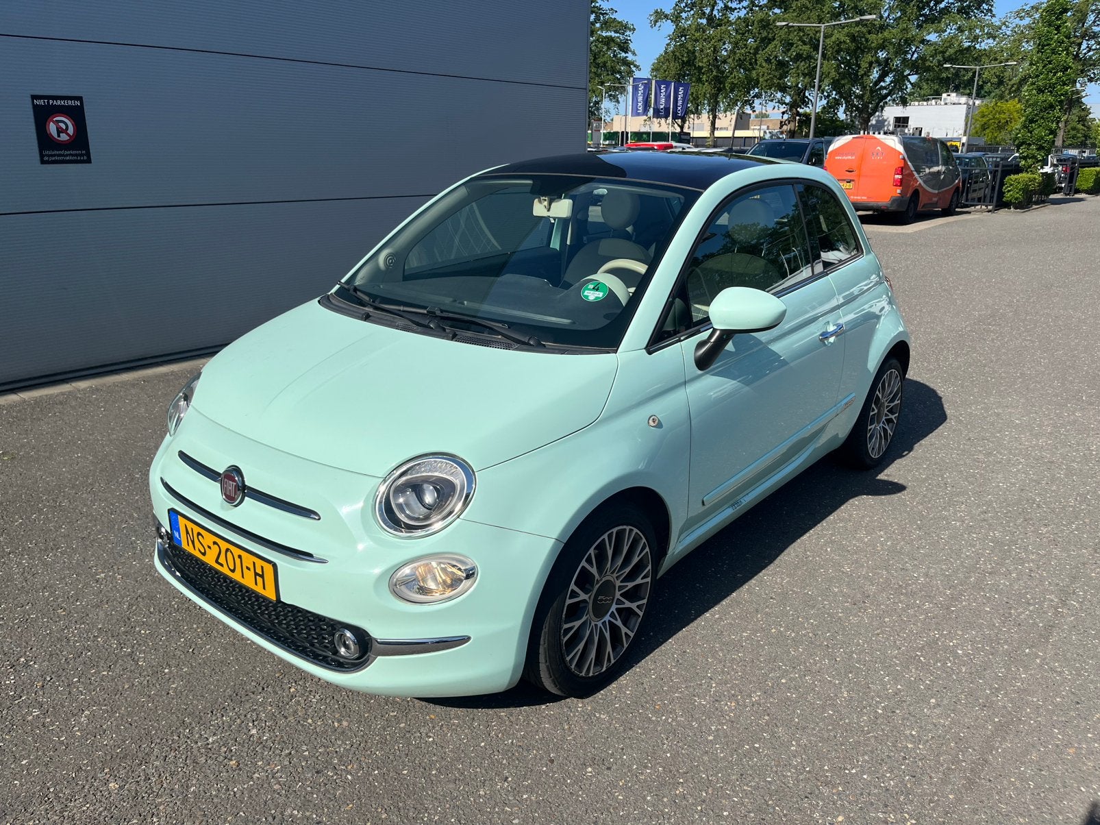 Fiat 500 Twinair Turbo 80pk 2017 Groen, Auto's, Fiat, Voorwielaandrijving, 31 €/maand, 905 kg, Origineel Nederlands