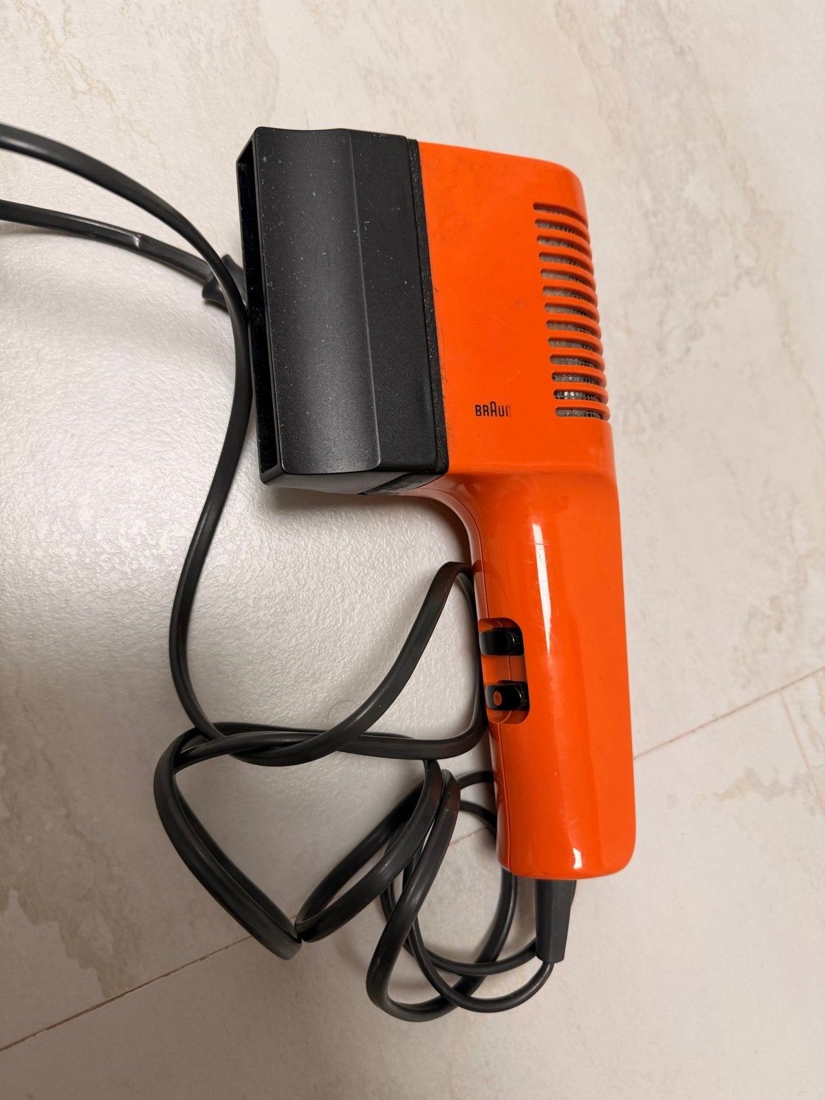Vintage Braun AG Föhn Typ 4402 - Oranje (West-Duitsland), Witgoed en Apparatuur, Ophalen of Verzenden, Gebruikt, Haarverzorging