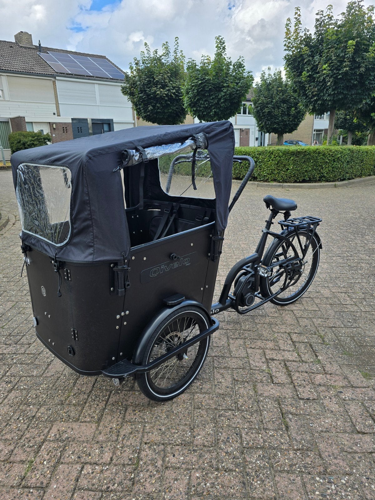 Qivelo Ananda Curve Bakfiets - Zo goed als nieuw, 4 kinderen of meer, Huif, Zo goed als nieuw, Schijfrem