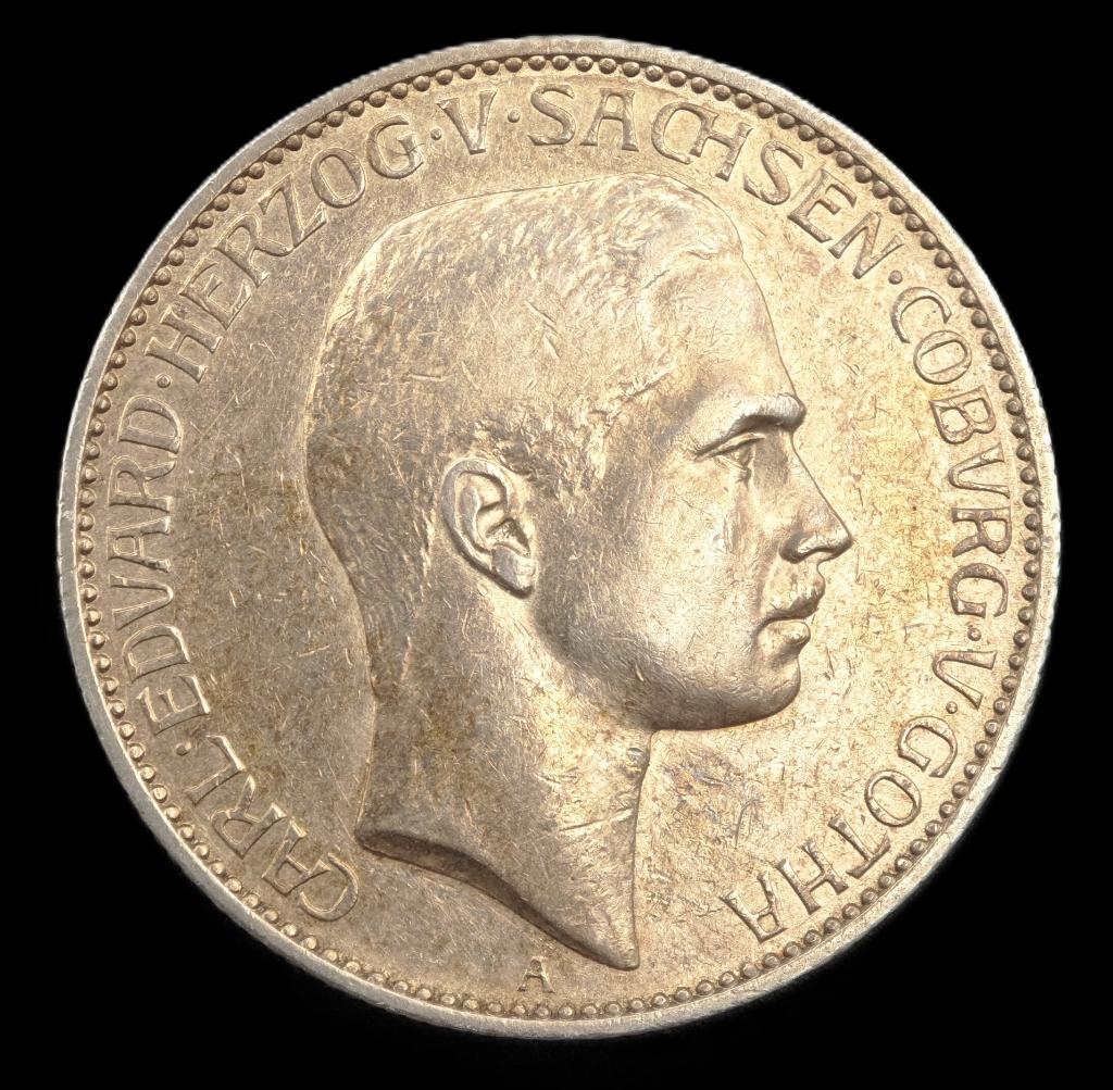 1905A Saxe-Coburg-Gotha 2 Mark, Verzenden, Duitsland, Losse munt, Zilver