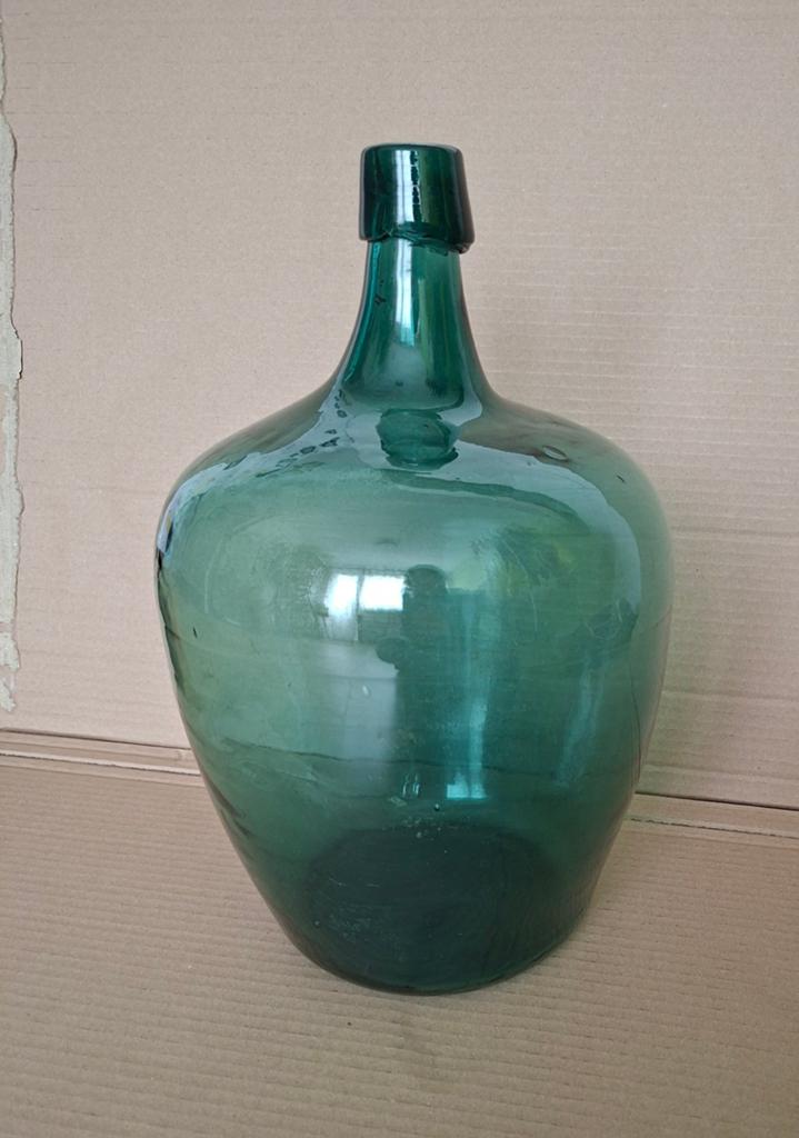 Grote vintage groene fles, Ophalen of Verzenden