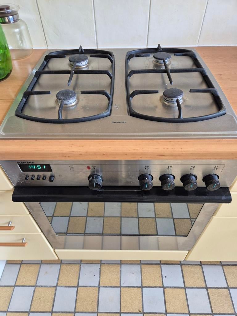 Siemens Inbouw Gasfornuis met Oven - Gebruikt, Witgoed en Apparatuur, Fornuizen, Ophalen, Gebruikt, 60 cm of meer, 4 kookzones