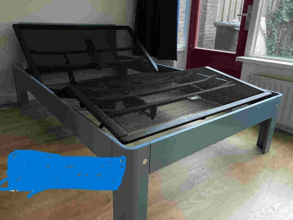 Auping 140 x 210, Ophalen, Gebruikt, Blauw, 210 cm