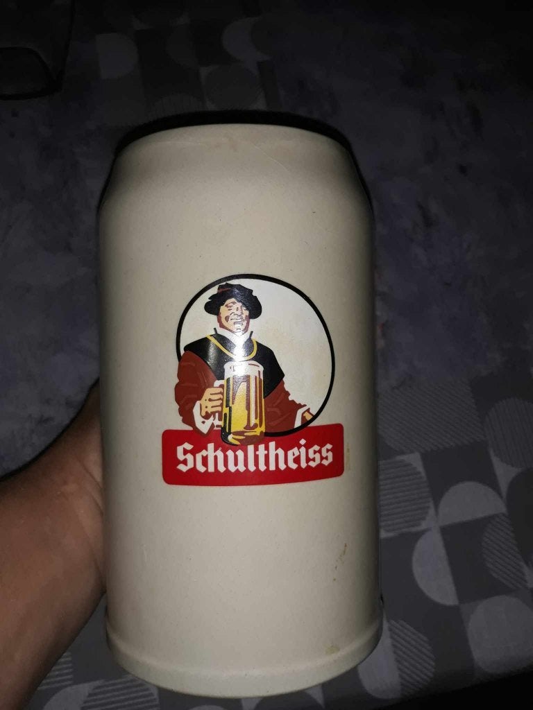 Bier pul van schultheiss inhoud 1 liter, Verzamelen, Biermerken, Ophalen of Verzenden, Zo goed als nieuw, Pul(len), Overige merken