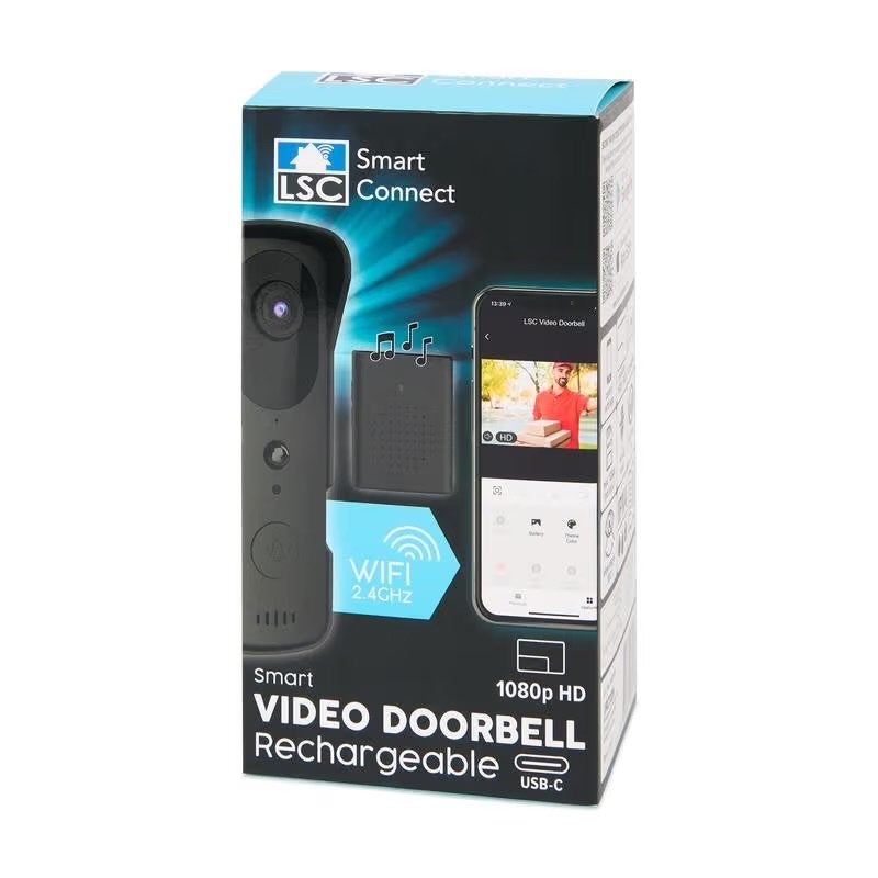 LSC Smart Connect Video Deurbel Oplaadbaar 1080p HD Wifi, Overige typen, Ophalen of Verzenden, Draadloos, Beweging