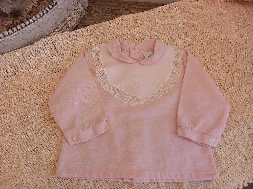 Vintage Frans baby bloesje met kraagje., Antiek en Kunst, Ophalen of Verzenden, Kinderen