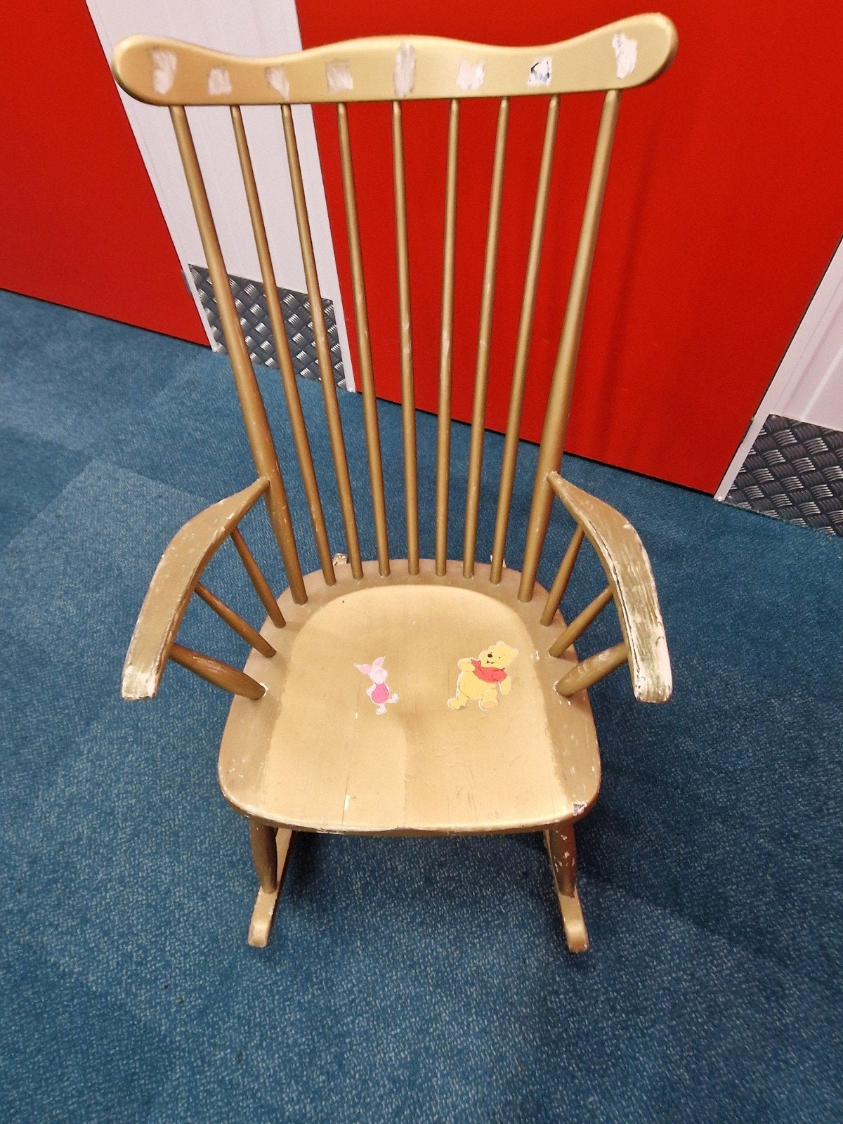 Vintage schommelstoel met Winnie de Poeh, Ophalen, Gebruikt, Overige kleuren, Kinderlijk, Klassiek