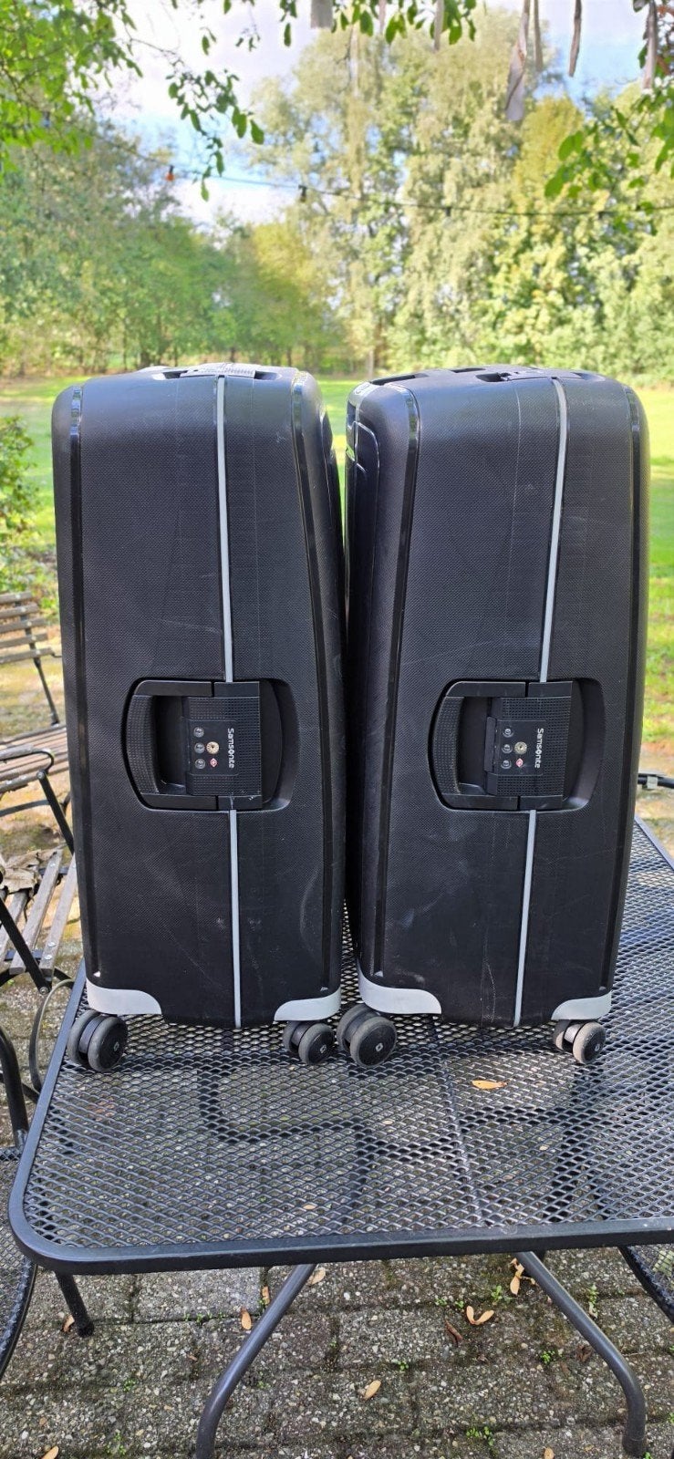 Set Samsonite Spinner Secure 75/28 koffer, Sieraden, Tassen en Uiterlijk, Koffers, Gebruikt, Hard kunststof, 45 tot 55 cm, 70 cm of meer