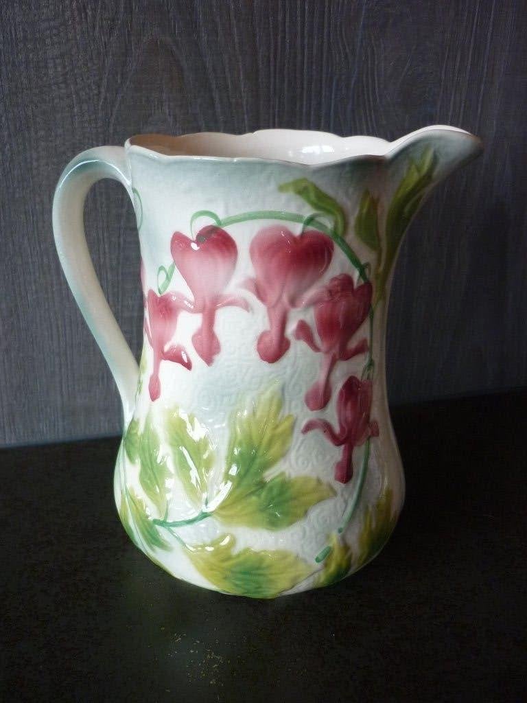 Antieke Franse, barbotine of majolica, waterkan., Antiek en Kunst, Verzenden