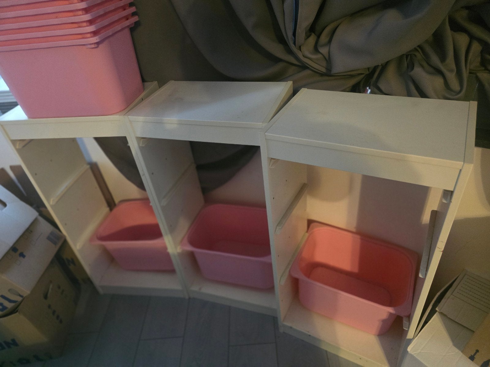 3 IKEA IVAR kastjes met 9 roze bakken, Huis en Inrichting, Ophalen, Gebruikt