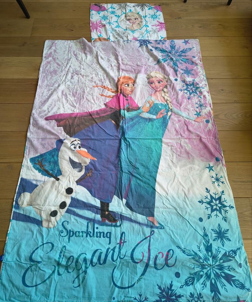 Frozen dekbedovertrek met kussensloop, Ophalen of Verzenden, Gebruikt, Meisje, Dekbedovertrek