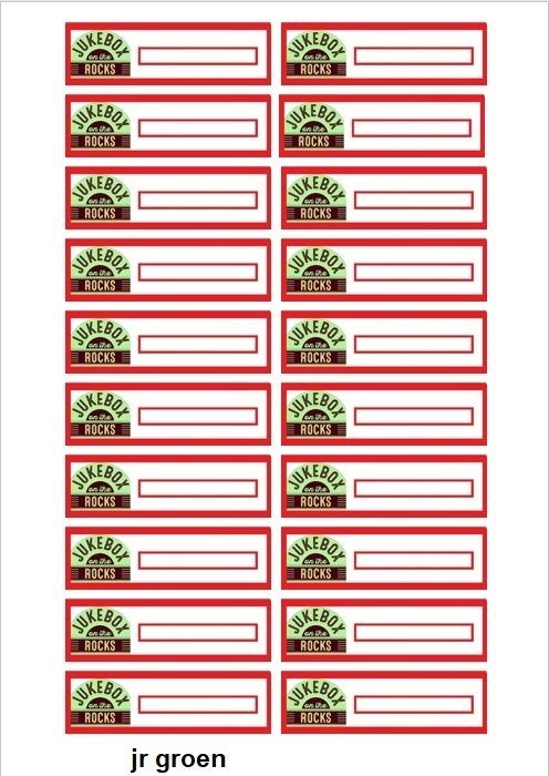 JUKEBOX, logo titelkaartjes JUKEBOX ON THE ROCKS, 3 kleuren, Ophalen of Verzenden, Nieuw, 1950 tot 1960, Overige merken