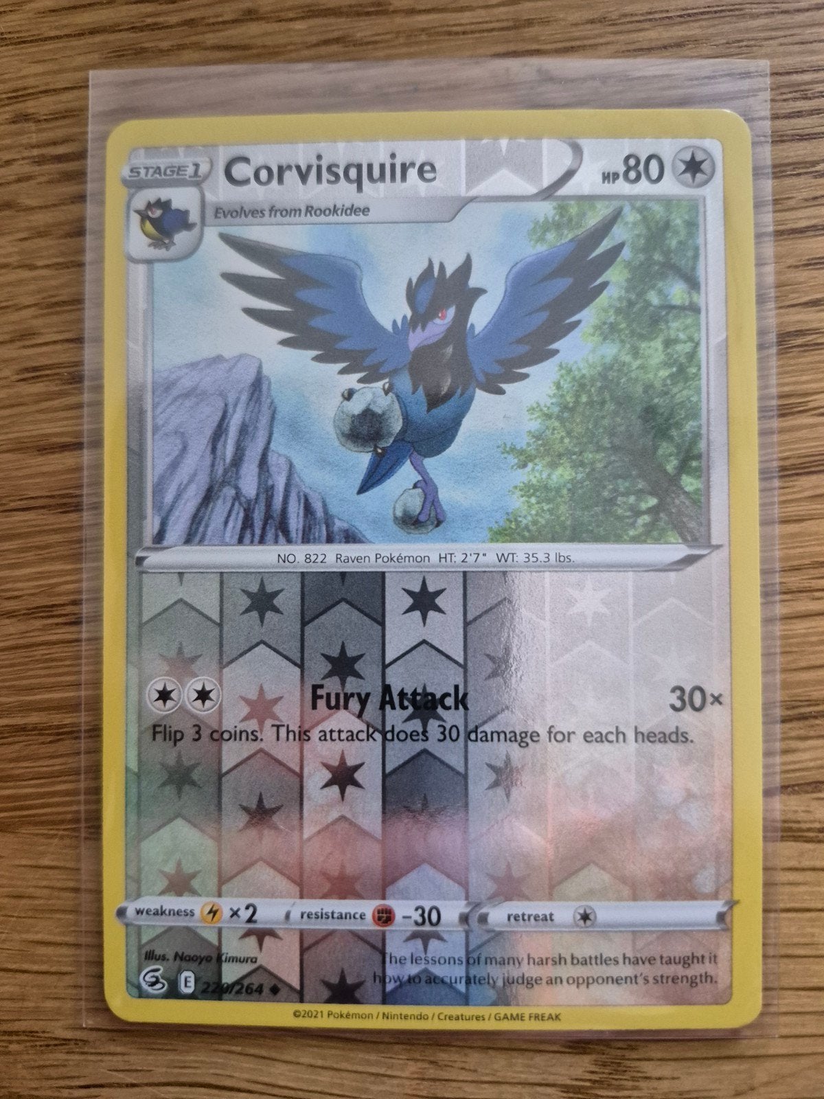 Corvisquire 220/264 Reverse Holo, Ophalen of Verzenden, Zo goed als nieuw, Losse kaart, Foil