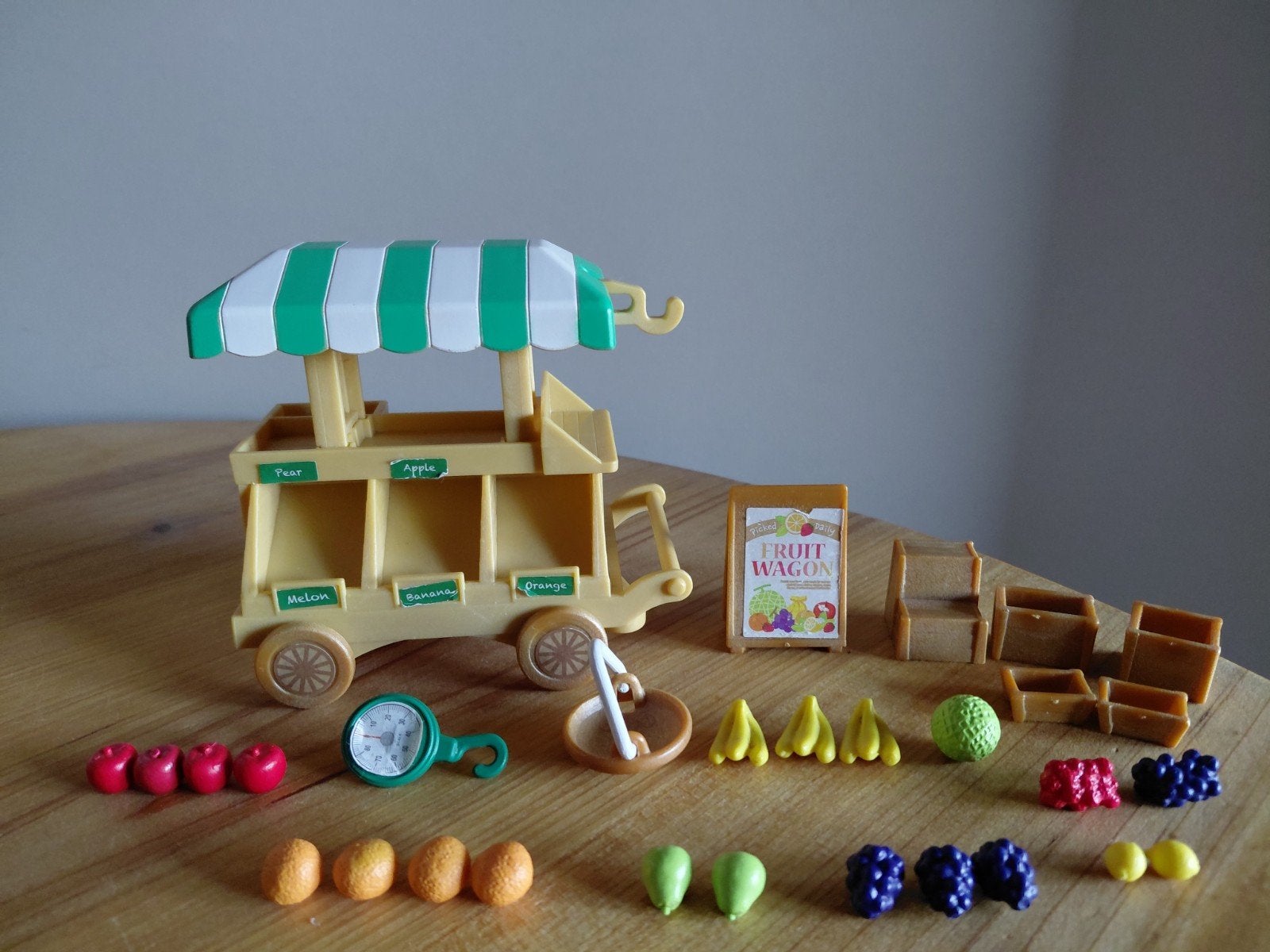 Sylvanian families fruitkar/fruit wagon/kraampje/koppelbaar, Ophalen of Verzenden, Zo goed als nieuw