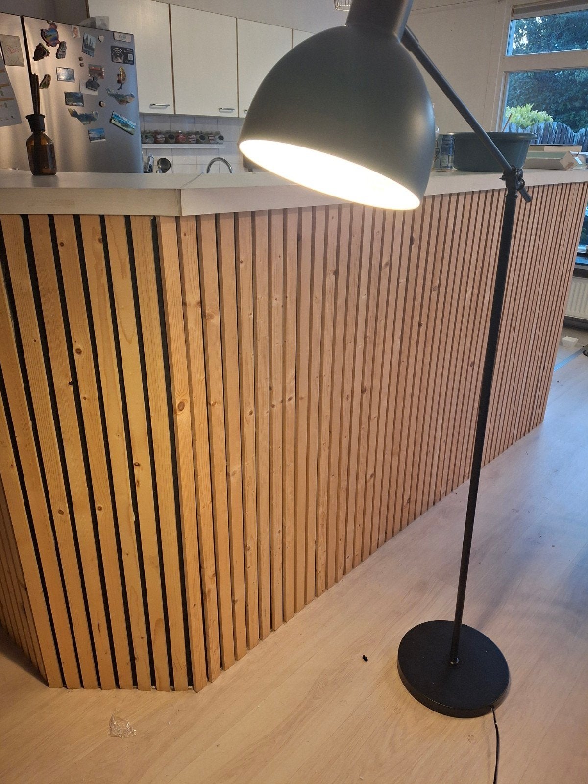 HOMCOM Vloerlamp Zwart - Verstelbare Booglamp, Ophalen of Verzenden, Zo goed als nieuw, Metaal, 150 tot 200 cm