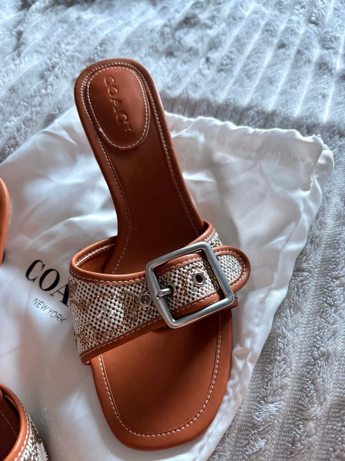 Coach Kitten Heels, Bruin, Verzenden, Sandalen of Muiltjes, Gedragen
