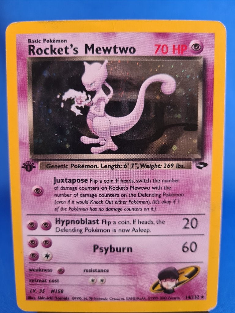 Rocket's Mewtwo 14/132 - Gym Challenge (1st editio), Verzenden, Gebruikt