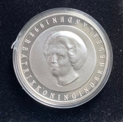 Zilveren 50 Gulden Munt 1998 - Vrede van Munster - PROOF, Postzegels en Munten, Munten | Nederland, Ophalen of Verzenden, Koningin Beatrix