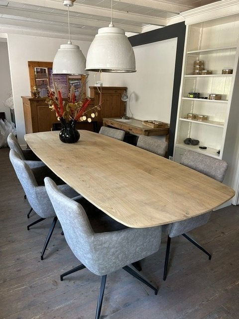 Nieuwe Deens ovale eiken eettafel 250x100cm, Huis en Inrichting, Ophalen, 100 tot 150 cm, Eikenhout, Ovaal