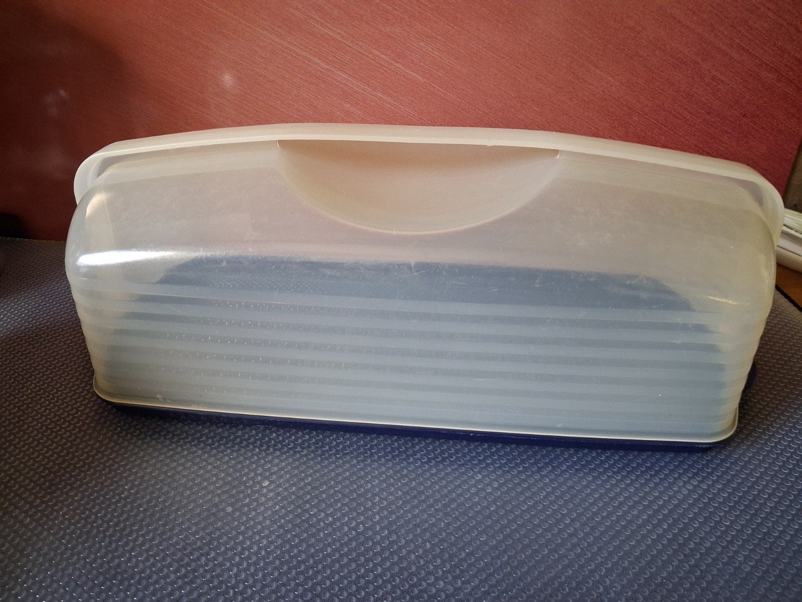 Tupperware cakedoos - Handige taartdoos, Huis en Inrichting, Gebruikt, Bewaardoos, Blauw, Ophalen of Verzenden