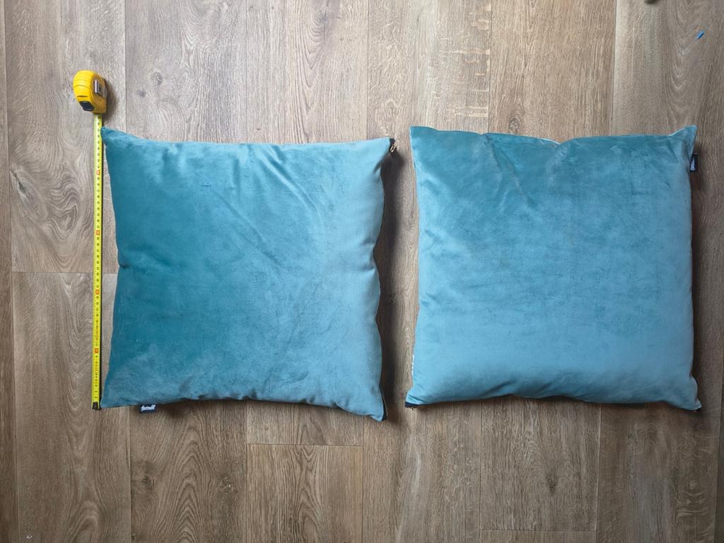 Set van twee Hartman kussens blauw Fara Ocean 45x45cm, Huis en Inrichting, Woonaccessoires | Kussens, Ophalen of Verzenden, Zo goed als nieuw