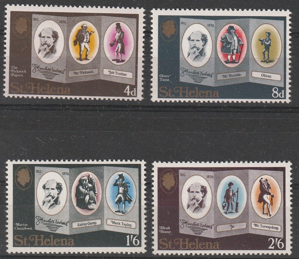 4751. St. Helena 219/22 pfr. Charles Dickens, Postzegels en Munten, Ophalen of Verzenden, Overige landen, Postfris