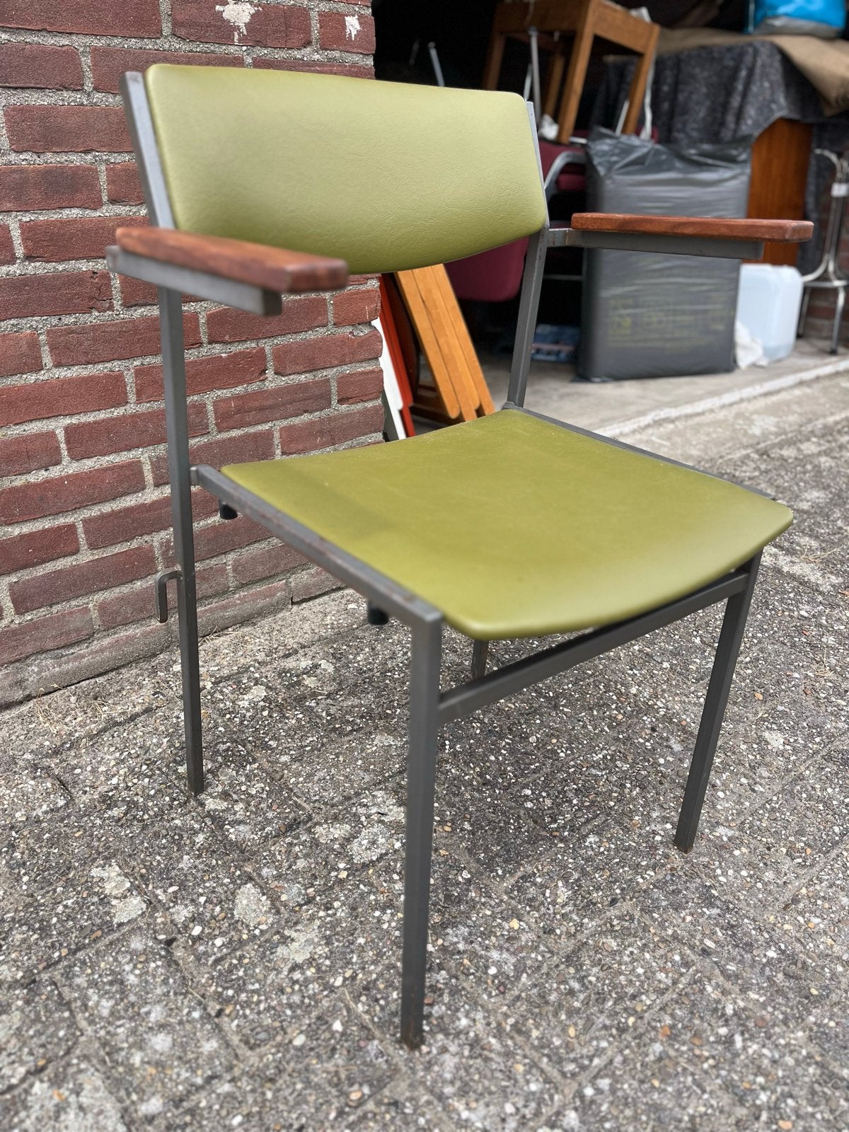 Gijs van der Sluis stoelen - Groen skaileer, koppelbaar, Ophalen, Gebruikt, Overige kleuren
