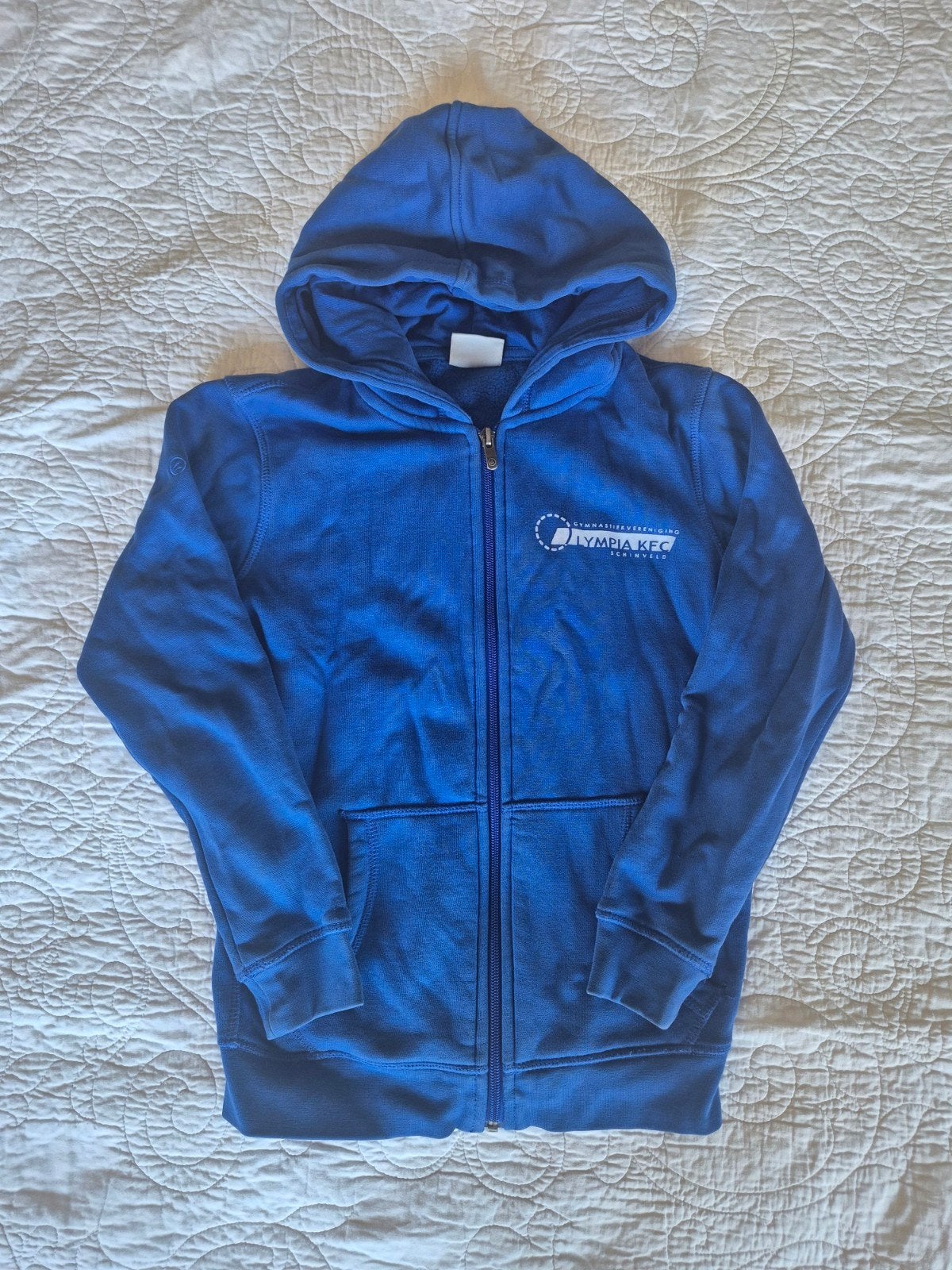 Jako hoodie blauw maat 140 - Gymnastiekvereniging Lympia, Kinderen en Baby's, Gebruikt, Jako, Jongen of Meisje, Trui of Vest