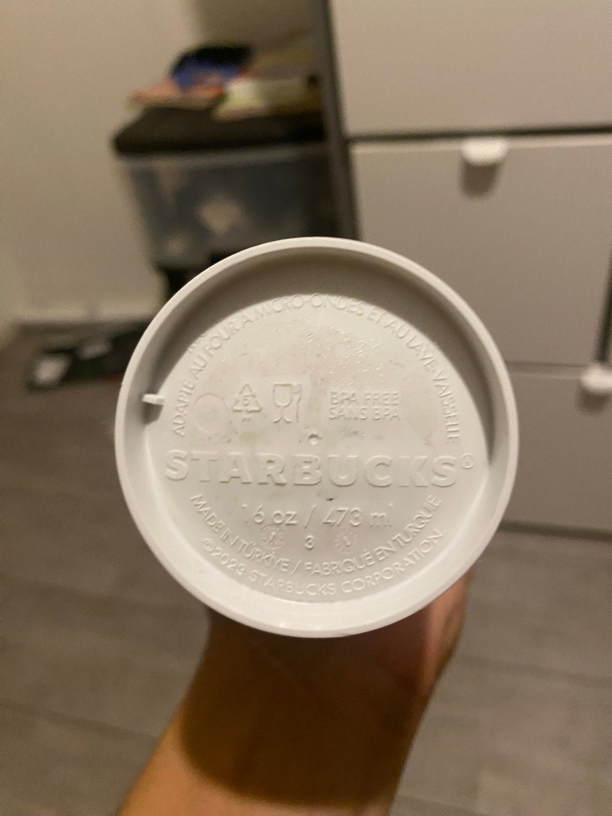 Starbucks herbruikbare beker - 473 ml, Kunststof, Ophalen of Verzenden, Wit, Overige merken