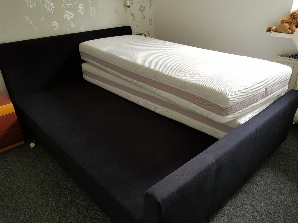 Gratis: Modern Gestoffeerd Tweepersoonsbed (160x200), Huis en Inrichting, Slaapkamer | Boxsprings, Ophalen of Verzenden, Gebruikt