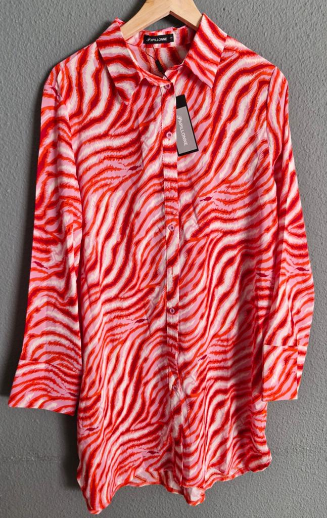 Papillonne Blouse met Zebraprint - Nieuw met kaartje, Kleding | Dames, Maat 42/44 (L), Ophalen of Verzenden, Roze, Papillonne