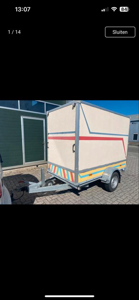 gesloten aanhangwagen Verdonk geremd+kenteken, Auto diversen, Ophalen, Gebruikt