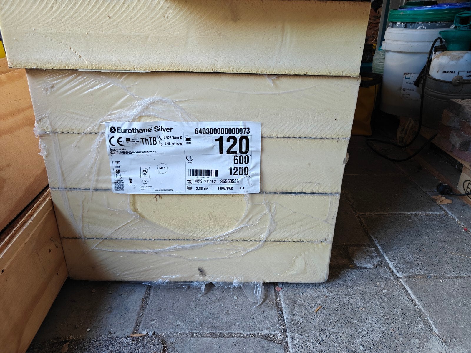 T.e.a.b.: 5 platen Recticel 1200x600x120mm, Ophalen, Dakisolatie, 12 cm of meer, Nieuw