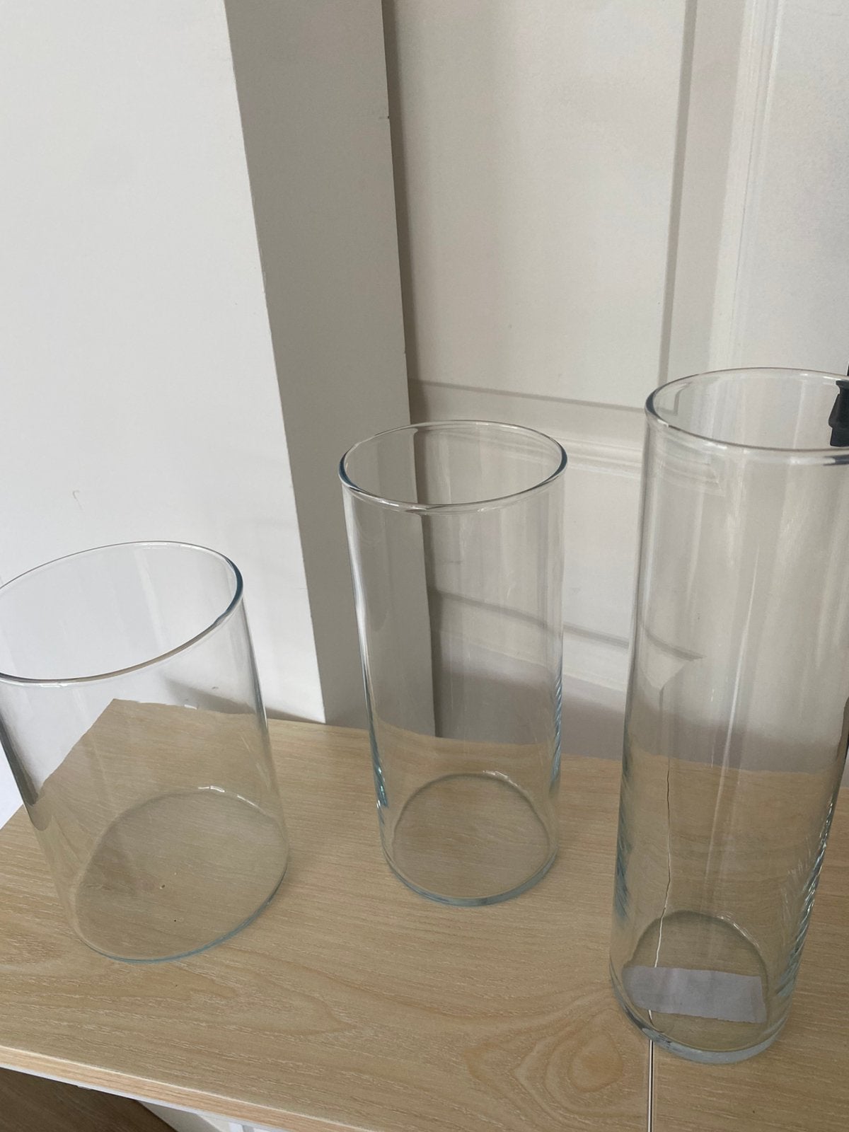 CYLINDER sets van 3 vazen (9 sets te koop), Huis en Inrichting, Ophalen of Verzenden, Zo goed als nieuw