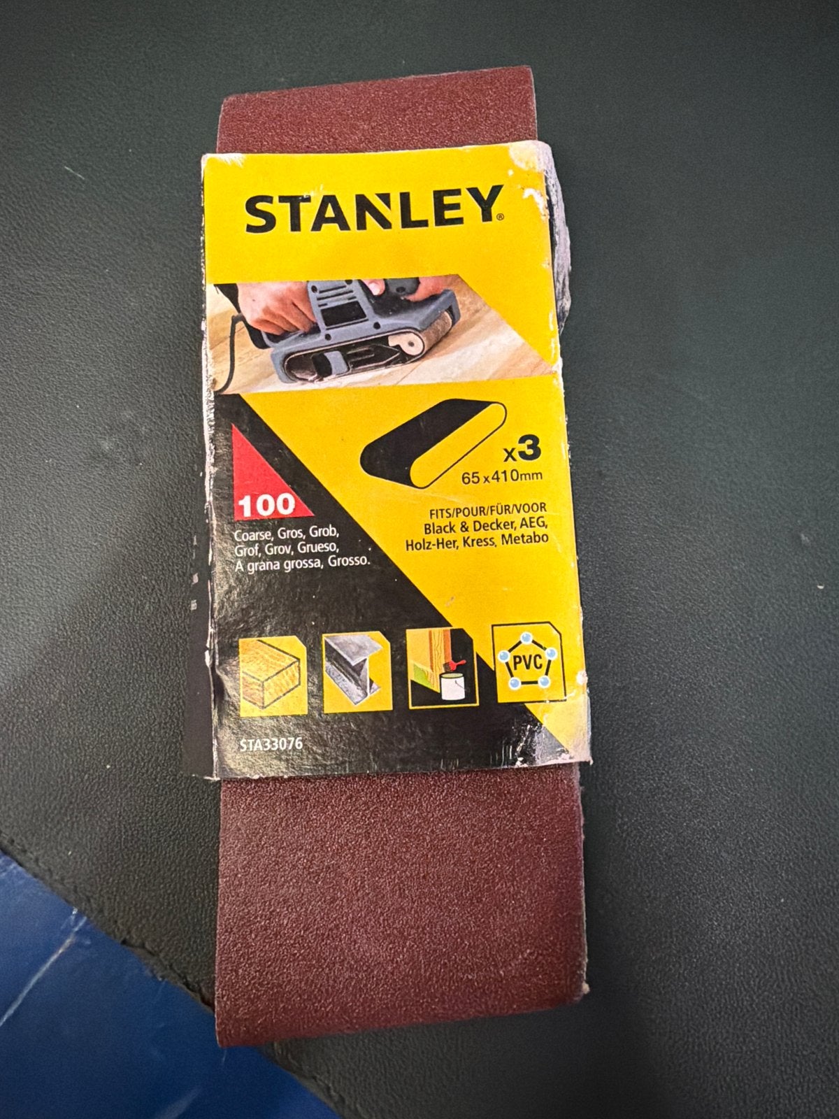 Stanley schuurbanden 65x410mm, korrel 100 (3 stuks), Doe-het-zelf en Verbouw, Gereedschap | Schuurmachines, Bandschuurmachine