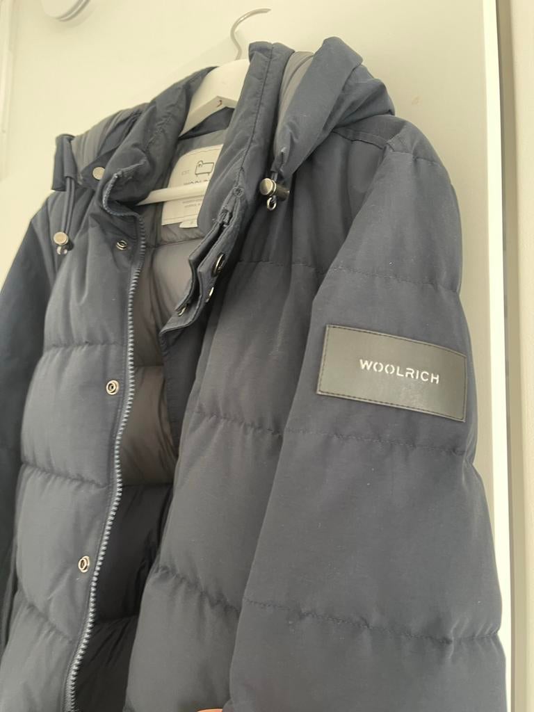 Woolrich Jas Donkerblauw Maat S, Ophalen of Verzenden, Zo goed als nieuw, Maat 48/50 (M), Blauw