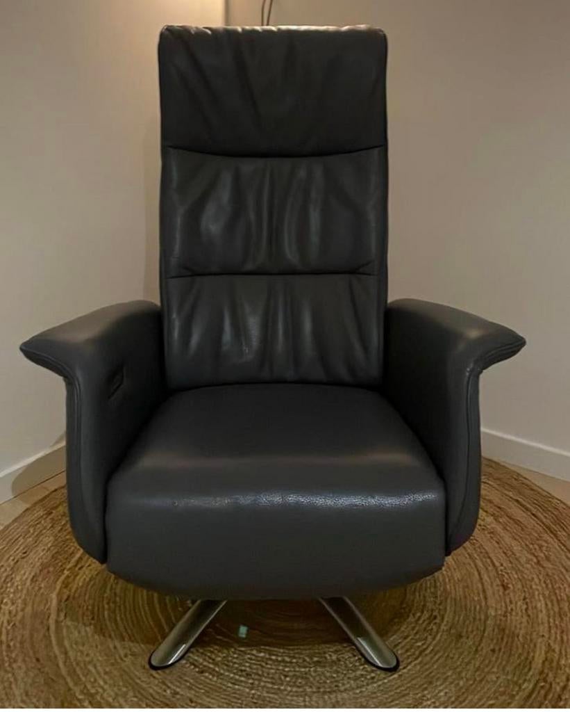 NIEUWE Easysit relaxfauteuil kleur grijs/blauw was 3390,-, Huis en Inrichting, Fauteuils, Ophalen, Minder dan 75 cm, Nieuw, 50 tot 75 cm