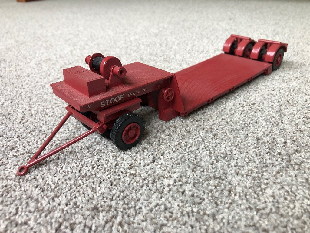 2-assige aanhangwagen dieplader Stoof Breda, Hobby en Vrije tijd, Modelauto's | 1:50, Ophalen of Verzenden, Nieuw, Hijskraan, Tractor of Landbouw