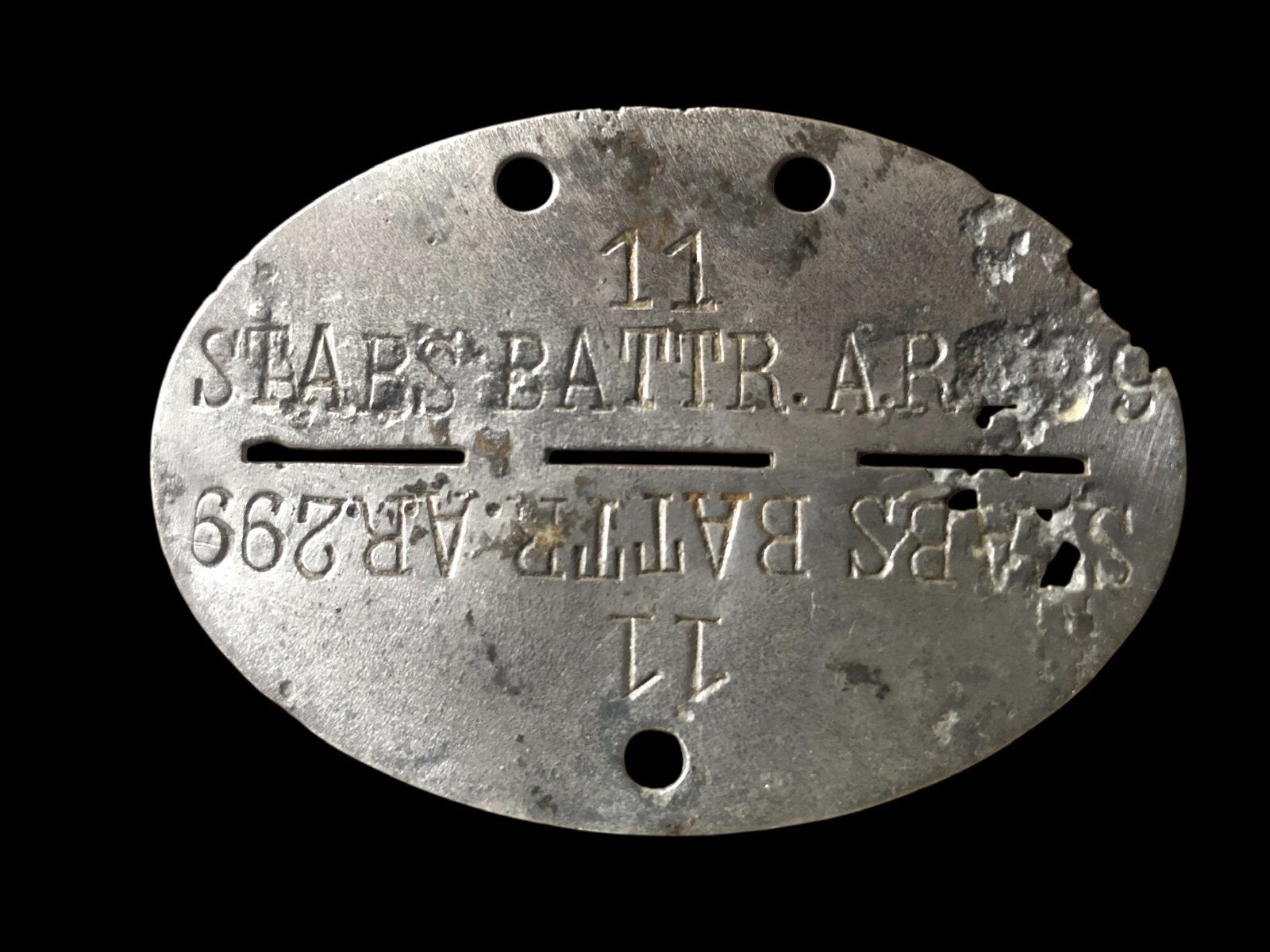 Erkennungsmarke batterie artillerie 299, Ophalen of Verzenden, Nederland, Embleem of Badge