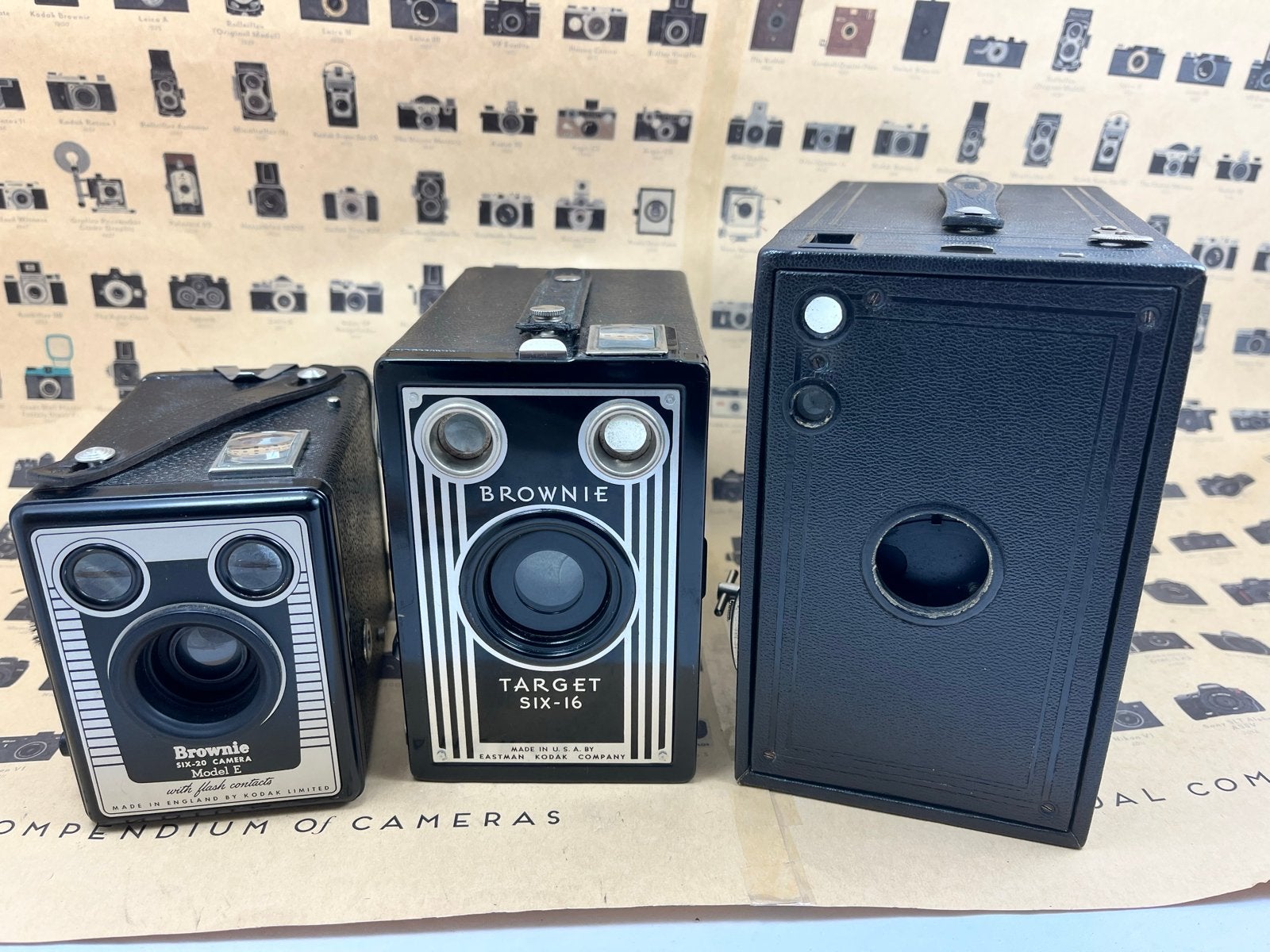 Vintage Kodak Brownie Boxcamera Collectie - 3 Stuks, Ophalen of Verzenden, Gebruikt, Compact, Kodak