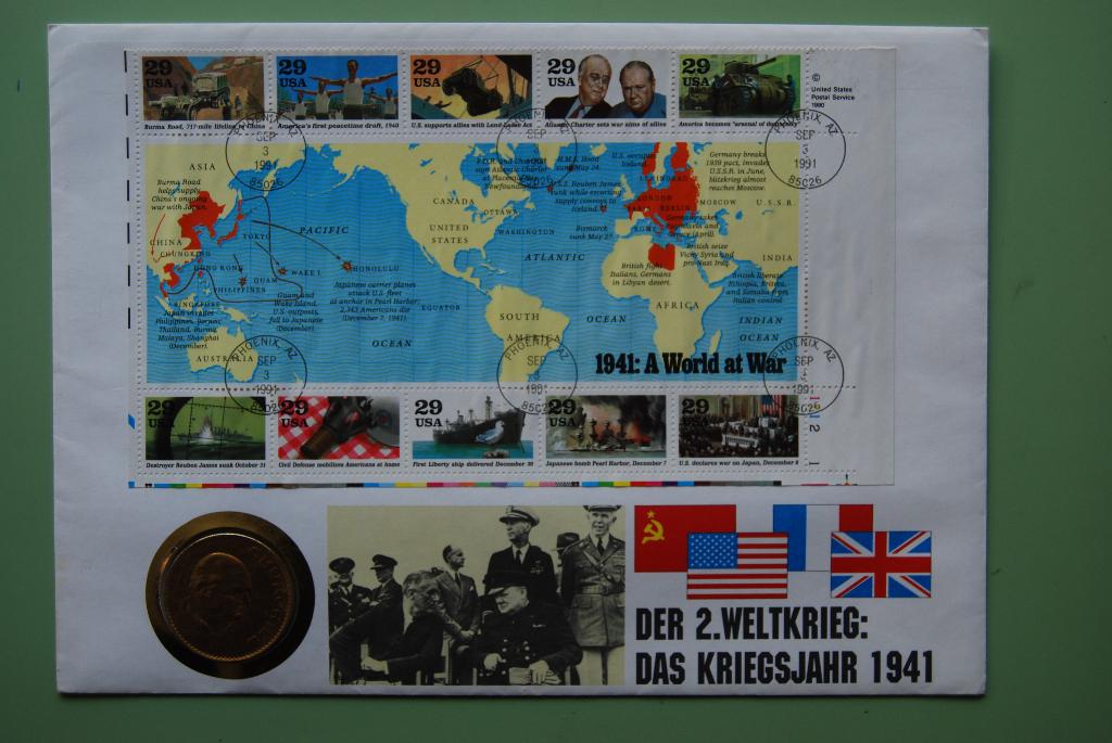 Herinneringsvel 2e Wereldoorlog postzegels Amerika, Ophalen of Verzenden, Noord-Amerika