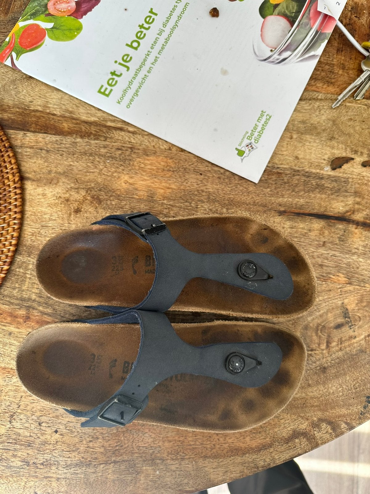 Birkenstock teenslippers in de kleur blauw. 35, Ophalen of Verzenden, Zo goed als nieuw