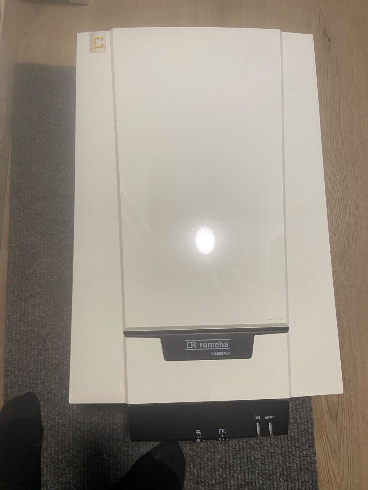 Remeha Tzerra M 39c Plus CV-ketel met thermostaat, Ophalen, 30 tot 80 cm, Gebruikt, Hoog rendement (Hr)
