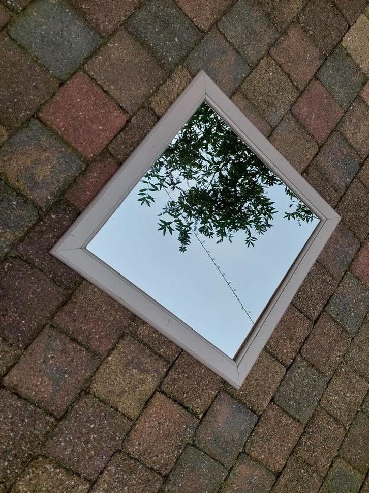 Vierkante Spiegel voor serre of tuin, Huis en Inrichting, Woonaccessoires | Spiegels, Ophalen, Gebruikt, Vierkant, Minder dan 100 cm