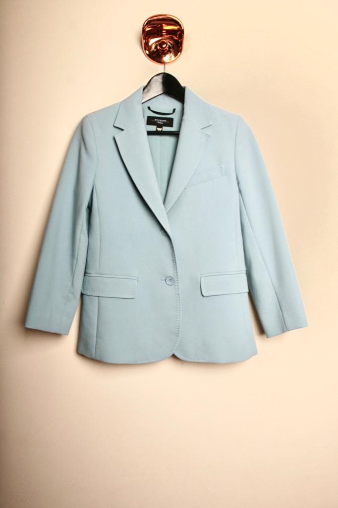 MAX MARA Weekend lichtblauw jasje Maat 34 zgan Wprijs €450,-, Blauw, Max Mara, Ophalen of Verzenden, Zo goed als nieuw