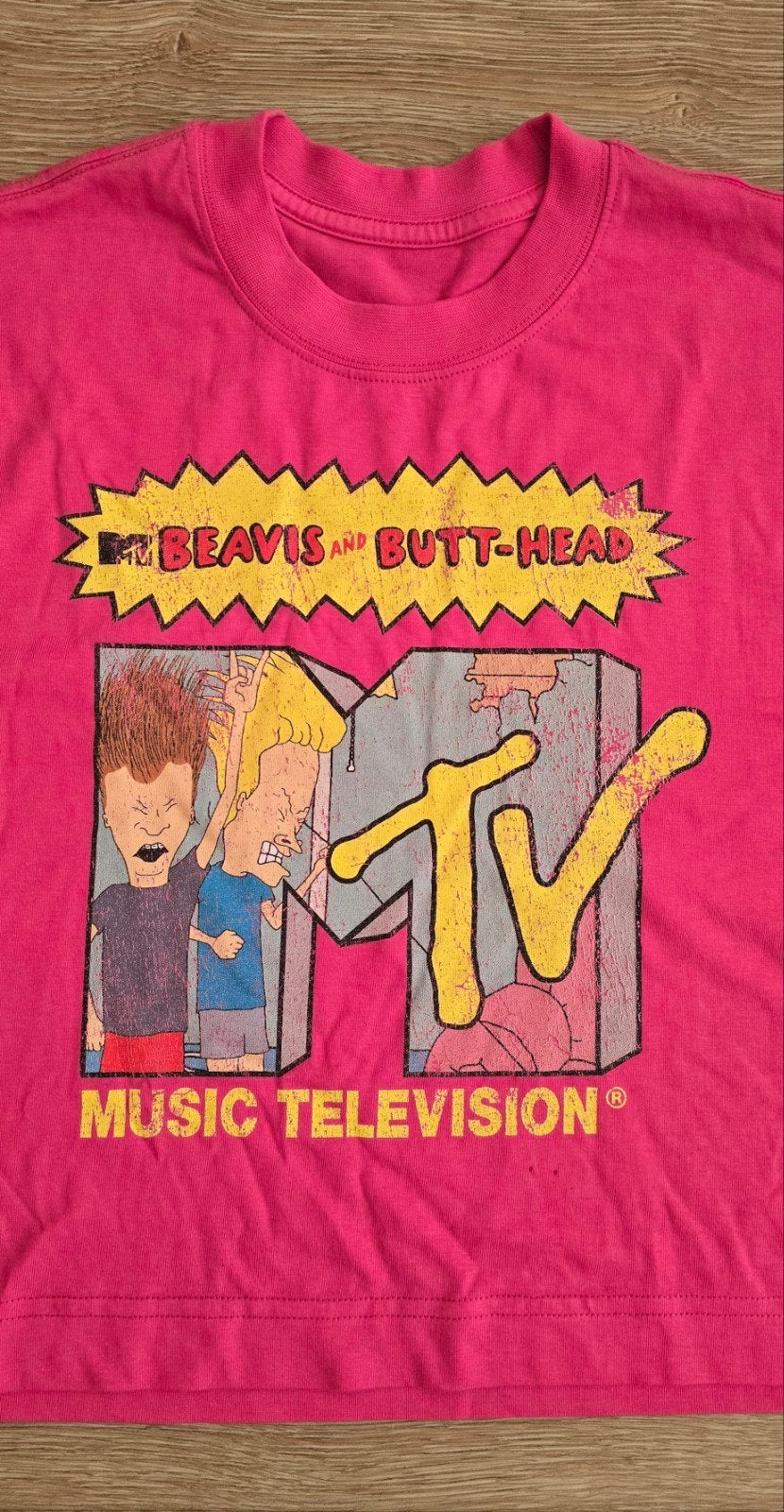 Roze Beavis and Butt-Head MTV crop top, maat XS, Nieuw, Ophalen of Verzenden, Korte mouw, Roze