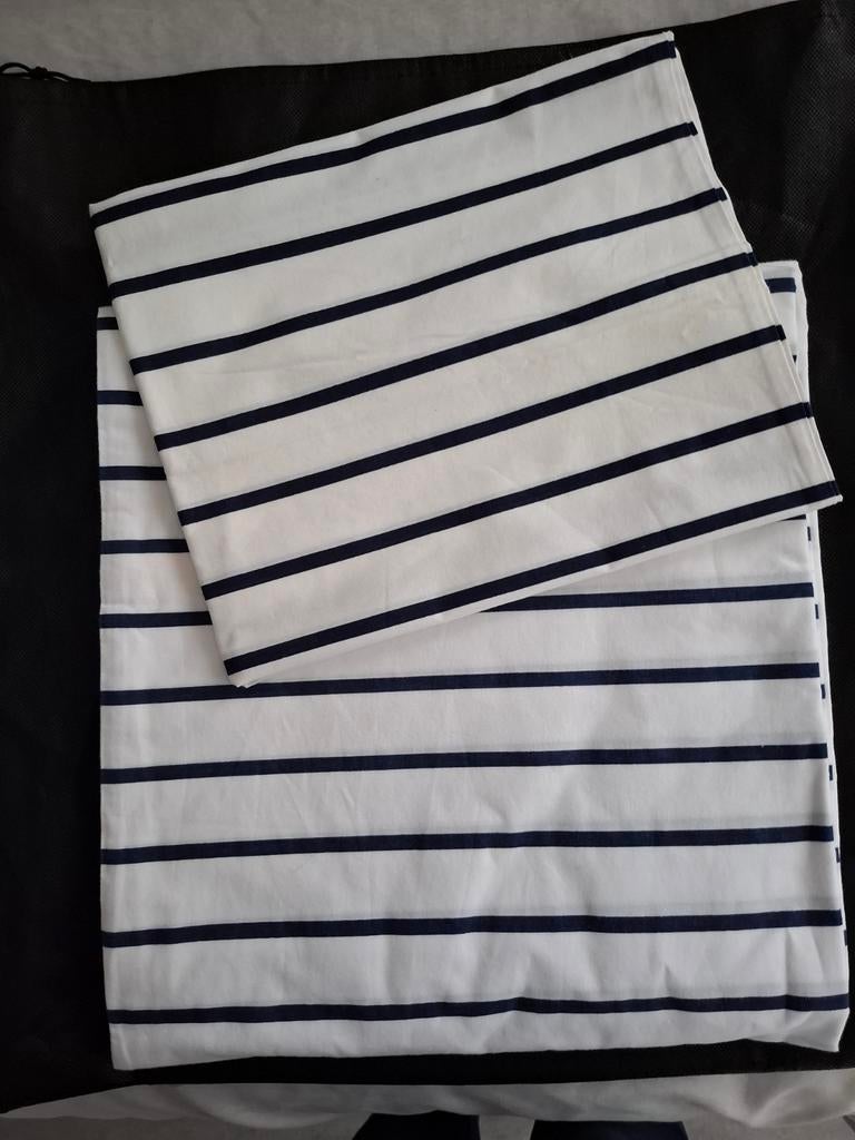H&M eenpersoons dekbedovertrek met strepen met sloop., Ophalen of Verzenden, Jongetje of Meisje, Dekbedovertrek