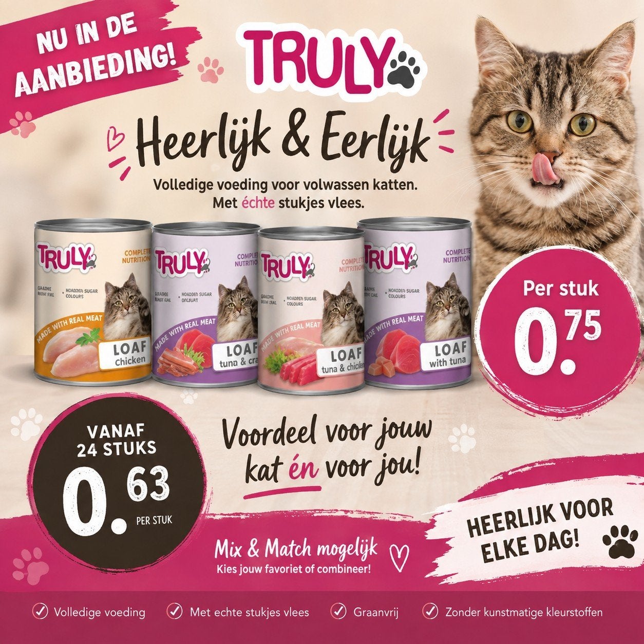 Truly kattenvoer, Ophalen of Verzenden, Kat